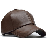 Winter Pu Leather Baseball Cap