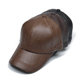 Winter Pu Leather Baseball Cap