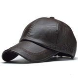 Winter Pu Leather Baseball Cap