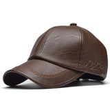 Winter Pu Leather Baseball Cap