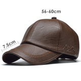 Winter Pu Leather Baseball Cap