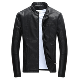Wordless Autumn Winter Mens Zipper PU Leather Jacket